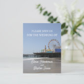 シンプルサンタモニカピアフェリスホイール招待状 ポストカード (スタンド正面)