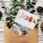 シンプルサンタ節クリスマスホリデーカード 招待状