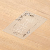 シンプルサンディシーシェルビーチ結婚式 アクリル招待状 (レイダウン)