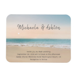 シンプルサンディビーチ結婚式招待状 マグネット