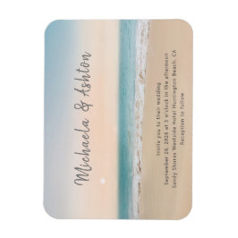 シンプルサンディビーチ結婚式招待状 マグネット
