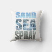 シンプルサンドシースプレークラシックビーチライフスローガン クッション (裏面)