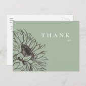 シンプルサンフラワーセージ葬儀 ポストカード (正面/裏面)