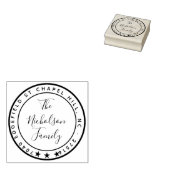 シンプルサークルスターのクリーン澄んとファミリ名 ラバースタンプ (押印)
