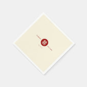 シンプルサークルレッドダブル中国のハピ結婚ネス スタンダードカクテルナプキン (角)