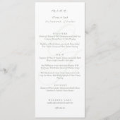 シンプルサージグリーンイニシャル書道結婚の メニュー (正面)