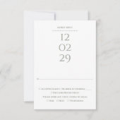 シンプルサージグリーン結婚特別日 出欠カード (正面)