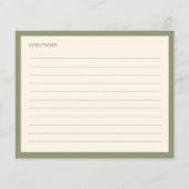 シンプルサージグ縁どリーパーソナライズされたレシピカード (裏面)