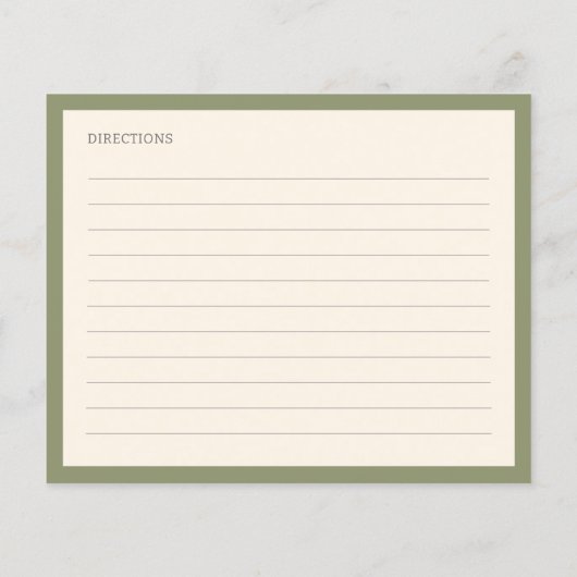 シンプルサージグ縁どリーパーソナライズされたレシピカード (裏面)