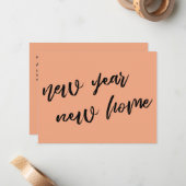 シンプルサーモン新年新住宅発表 ノートカード (正面/裏面インサイチュ)