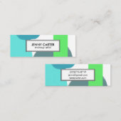 シンプルシェイプカッコいいミニマル青 スキニー名刺