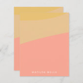 シンプルシェイプズパステルコーラルイエローパーソナライズされた ノートカード (正面/裏面)