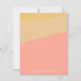 シンプルシェイプズパステルコーラルイエローパーソナライズされた ノートカード