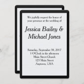 シンプルシェブロン背景結婚式招待状 招待状 (正面/裏面)