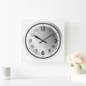 シンプルシェーディング顔の標準番号 スクエア壁時計 (ホーム)