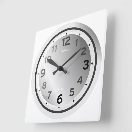 シンプルシェーディング顔の標準番号 スクエア壁時計 (傾斜)