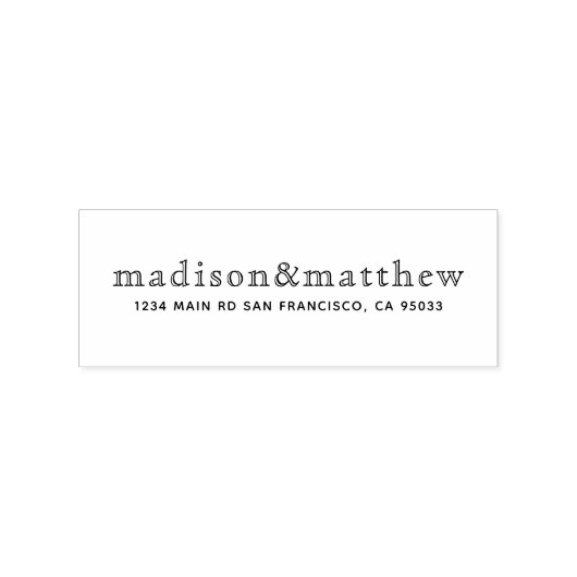 シンプルシエレガントックタイポグラフィ差出人住所 ラバースタンプ (インプリント)