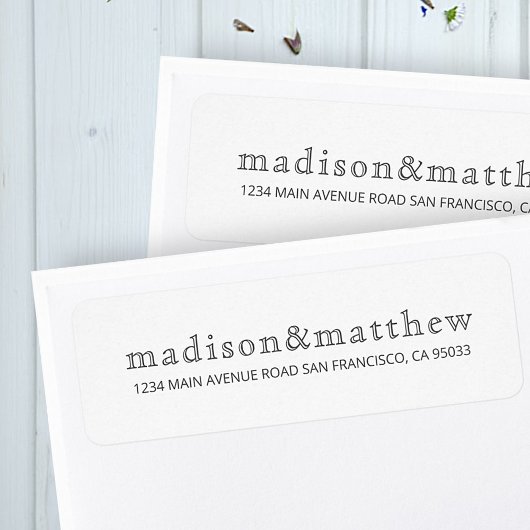 シンプルシエレガントックタイポグラフィ差出人住所 ラベル