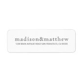 シンプルシエレガントックタイポグラフィ差出人住所 ラベル (正面)