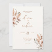 シンプルシエレガントックフローラ結婚ズ 招待状 (正面)