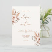 シンプルシエレガントックフローラ結婚ズ 招待状 (スタンド正面)