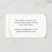 シンプルシエレガントックモダン金ゴールドブラックカスタム 名刺 (裏面)