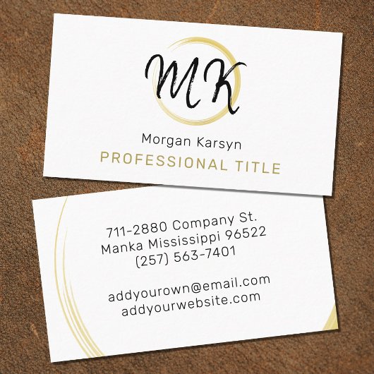 シンプルシエレガントックモダン金ゴールドブラックカスタム 名刺