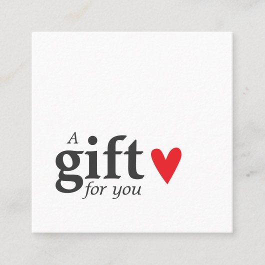 シンプルシエレガントック赤いハートホワイト美容師 スクエア名刺 (正面)