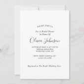 シンプルシエレガントック赤面ピンクブライダルシャワー 招待状 (正面)