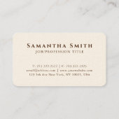 シンプルシグネチモダンャ・クリームブラウンモノグラムの 名刺 (裏面)