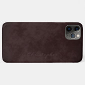 シンプルシグネチャーまだら模様のワインレッドブラウン Case-Mate iPhoneケース (裏面(横))