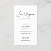 シンプルシグネチャーエレガントスクリプト撮影 名刺 (裏面)