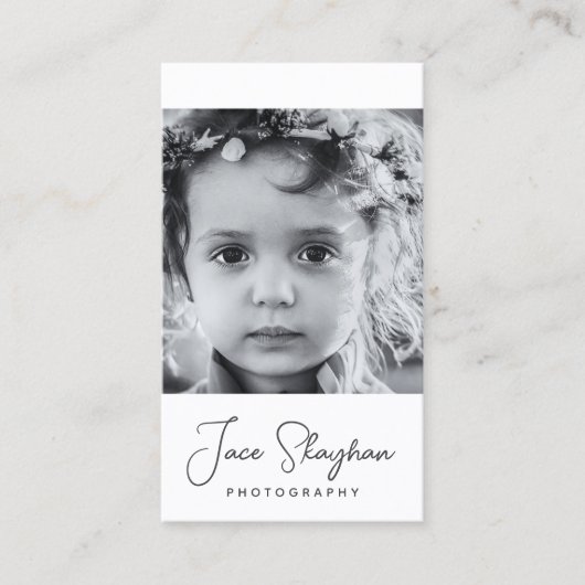 シンプルシグネチャーエレガントスクリプト撮影 名刺 (正面)