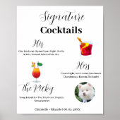 シンプルシグネチャー結婚バーポスター ポスター (正面)