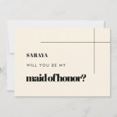 シンプルシッエレガントクメイド・オブ・オーナー(花嫁付き添い人)提案カード 招待状 (正面)