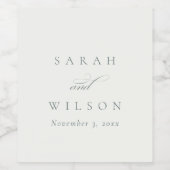 シンプルシッエレガントク白黒結婚s ワインラベル (シングルラベル)