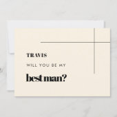 シンプルシッエレガントク花婿介添人提案カード 招待状 (正面)