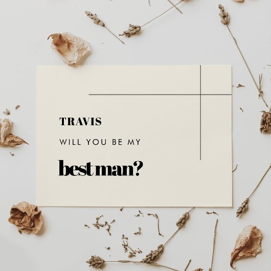 シンプルシッエレガントク花婿介添人提案カード 招待状