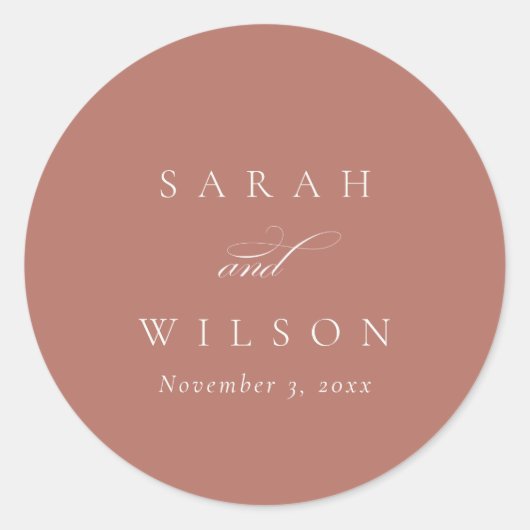 シンプルシッエレガントク・スクリプ結婚ト黒海軍 ラウンドシール (正面)