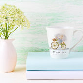 シンプルシックかわいいヴィンテージマウス自転車本の恋人 コーヒーマグカップ