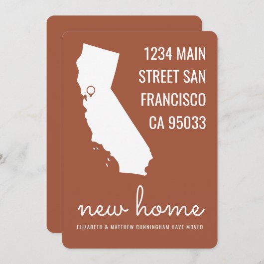 シンプルシックとおもしろいの新しいホームアナウンスメントカード (正面/裏面)