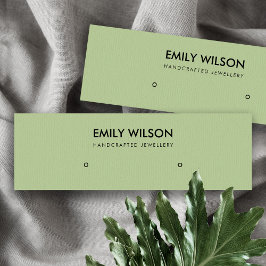 シンプルシックなグリーンクラフトスタッドイヤリングディスプレイロゴ スキニー名刺