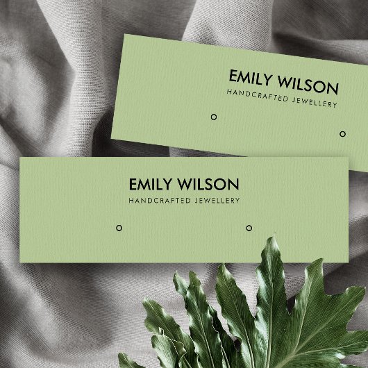 シンプルシックなグリーンクラフトスタッドイヤリングディスプレイロゴ スキニー名刺