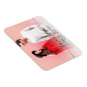 シンプルシックなスクリプトウェディング日付の写真を保存 マグネット (右側)