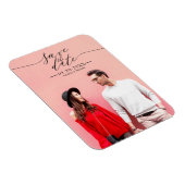 シンプルシックなスクリプトウェディング日付の写真を保存 マグネット (右側)