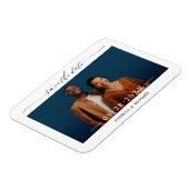 シンプルシックなスクリプトウェディング日付の写真を保存 マグネット (左側)