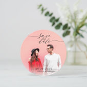 シンプルシックなスクリプトウェディング日付の写真を保存 招待状 (スタンド正面)