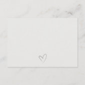 シンプルシックなスクリプト白黒ウェディングレセプション エンクロージャーカード (裏面)