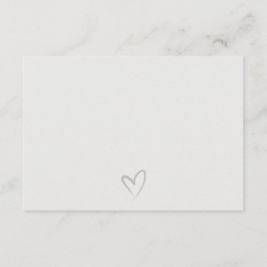 シンプルシックなスクリプト白黒ウェディングレセプション エンクロージャーカード (裏面)