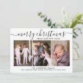 シンプルシックなメリークリスマス3写真ホリデームービング 案内状 (スタンド正面)